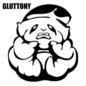 Gluttony. hand drawn vector monochrome outline cartoon character illustration Illustrazione stock