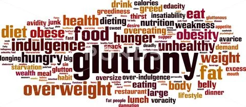 Gluttony word cloud Stock Illustration