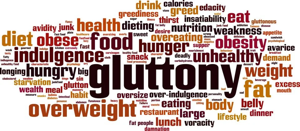 Gluttony word cloud Stock Illustration