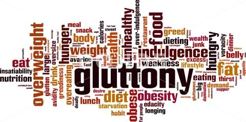 Gluttony word cloud Stock Illustration