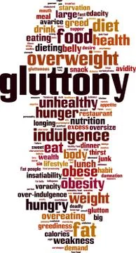 Gluttony word cloud Stock Illustration