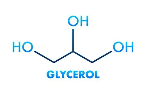 Glycerol Molecular Structure with Hydroxyl Groups forming Sugar Alcohol Stock Illustration