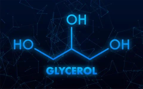 Glycerol Molecular Structure with Plexus Effect Representing Chemical Bonds Stock Illustration