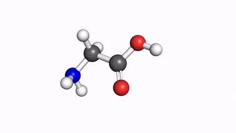 Glycine molecule, rotating model Stock Footage 79799637