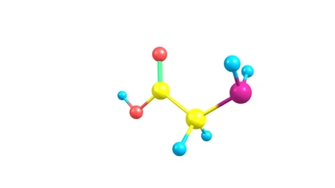 Glycine molecule rotating video full HD Stock Footage 131492883