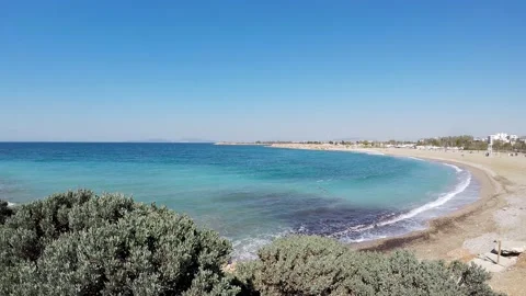 Glyfada beach is found in front of the famous coastal settlement near Athen.. Stock Footage 230182350