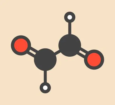 Glyoxal dialdehyde molecule Stock Illustration