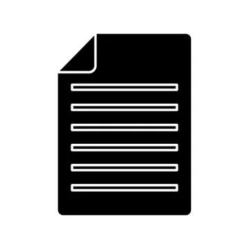 Glyph document icon of symbol. Simple style vector illustration isolated 库存插图