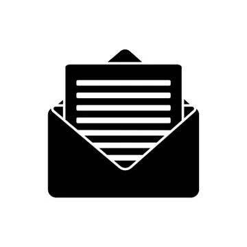 Glyph email icon. E-mail symbol simple vector graphic illustration isolated Stock Illustration