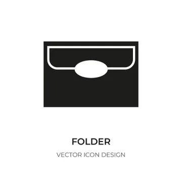 Glyph folder icon directory file logo sign vector Stock Illustration