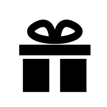 Glyph Gift box icon for concept design. present Simple isolated pictogram Stock Illustration