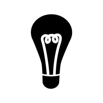 Glyph light bulb icon. Lamp icon logo. Energy and idea symbol. Stock Illustration