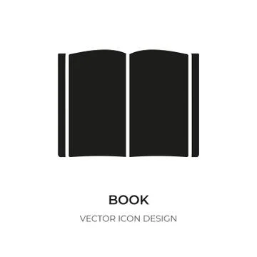 Glyph open book icon library logo flat sign vector Stock Illustration