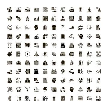 Glyph ui icons collection for web applications 스톡 일러스트