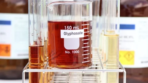 Glyphosate in glass Stock Footage 254176432