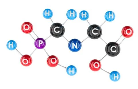 Glyphosate molecule. 3D rendering 스톡 일러스트