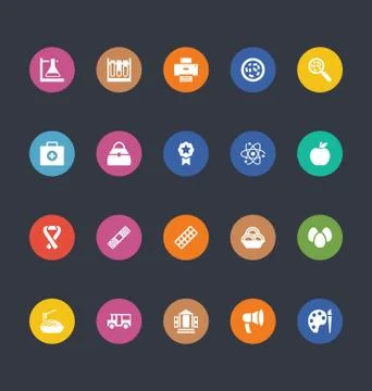 Glyphs Style Colored Vector UI Icons Pack Stock Illustration