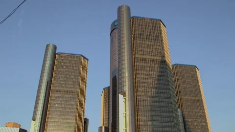 GM Building At Sunset Stock Footage 78118966