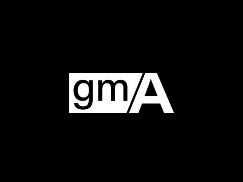GMA Logo and Graphics design vector art, Icons isolated on black background Illustrazione stock
