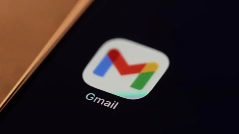 Gmail App Opening on Smartphone Screen Stock Footage 343440492