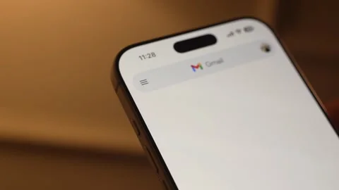 Gmail App Opening on Smartphone Screen Stock Footage 343440576