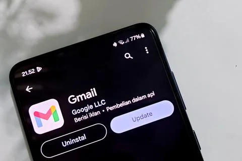 Gmail App Update from Play store Fotos Stock