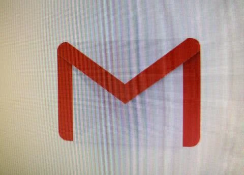 Gmail, Google email, logo with the red letter M and the envelope. Stock Photos