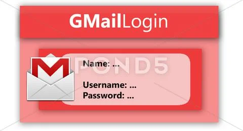 GMail Login Cards PSD Template