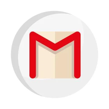 Gmail social media logo flat style icon Stock Illustration