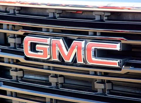 GMC logo on a car close-up. Фото