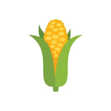Gmo corn icon flat vector. Dna food 스톡 일러스트