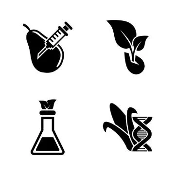 GMO, Dna Modification. Simple Related Vector Icons Stock Illustration