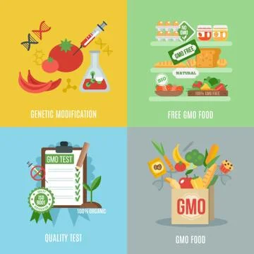 Gmo Flat Set 스톡 일러스트