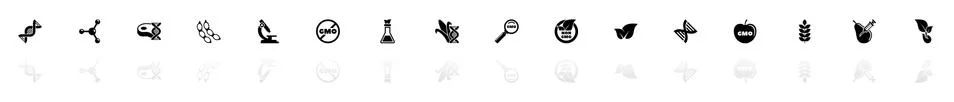 Gmo - Flat Vector Icons Stock Illustration