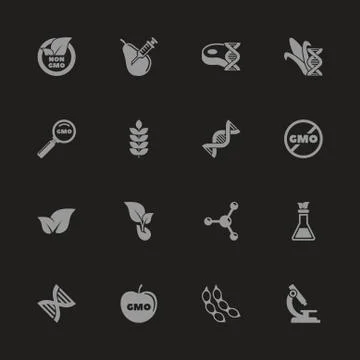 Gmo - Flat Vector Icons Stock Illustration