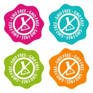 GMO free Badges. Eps10 Vector. Stock-Illustration