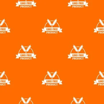 Gmo free bakery pattern vector orange イラスト素材