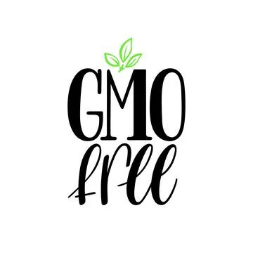 GMO free calligraphy Ilustración de archivo
