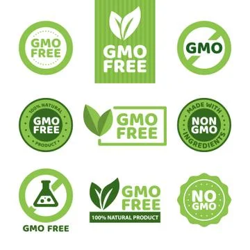 GMO free emblems 库存插图
