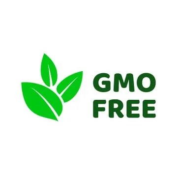 GMO free green leaf vector label icon Illustrazione stock