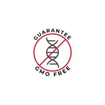 GMO free, guarantee label. Vector icon template Stock Illustration