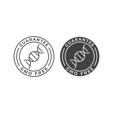 GMO free, guarantee label. Vector icon template Stock Illustration