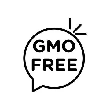 Gmo free icon linear logo mark in black and white Stock Illustration