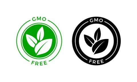 GMO free icon. Vector green non GMO label sign Stock Illustration