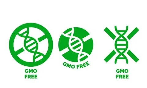 GMO free label for no gmo added product package icon design template. Vector  Stock-Illustration