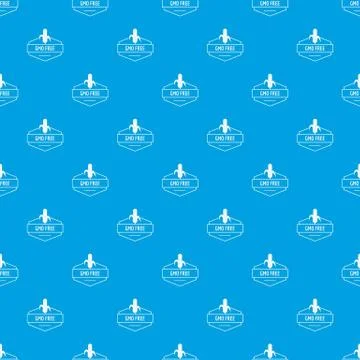 Gmo free product pattern vector seamless blue Stock Illustration