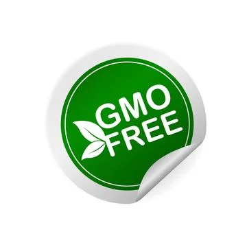 Gmo free sticker for packaging design. Retro packaging. Vector icon. Grunge Stock Illustration