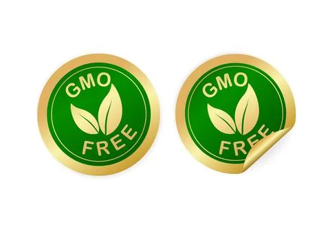 Gmo free sticker for packaging design. Retro packaging. Vector icon. Grunge Stock Illustration