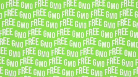 GMO free text kinetic typography. Natural bio organic food concept Video stock 128011052