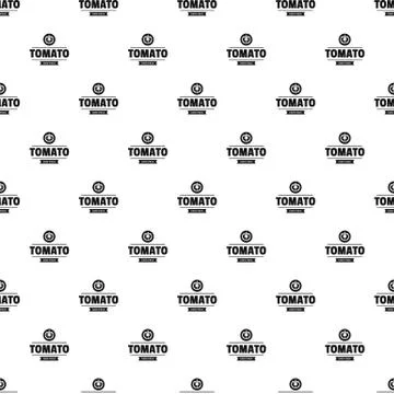 Gmo free tomato pattern vector seamless Stock Illustration